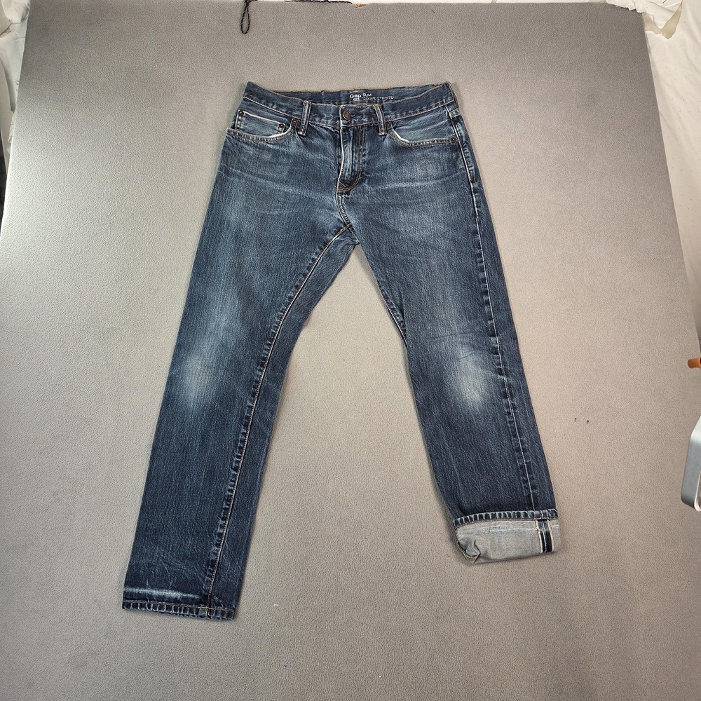 Gap Slim Coup É Troite Indigo Slim Rinsed‎ Selvedge Fits 30x27